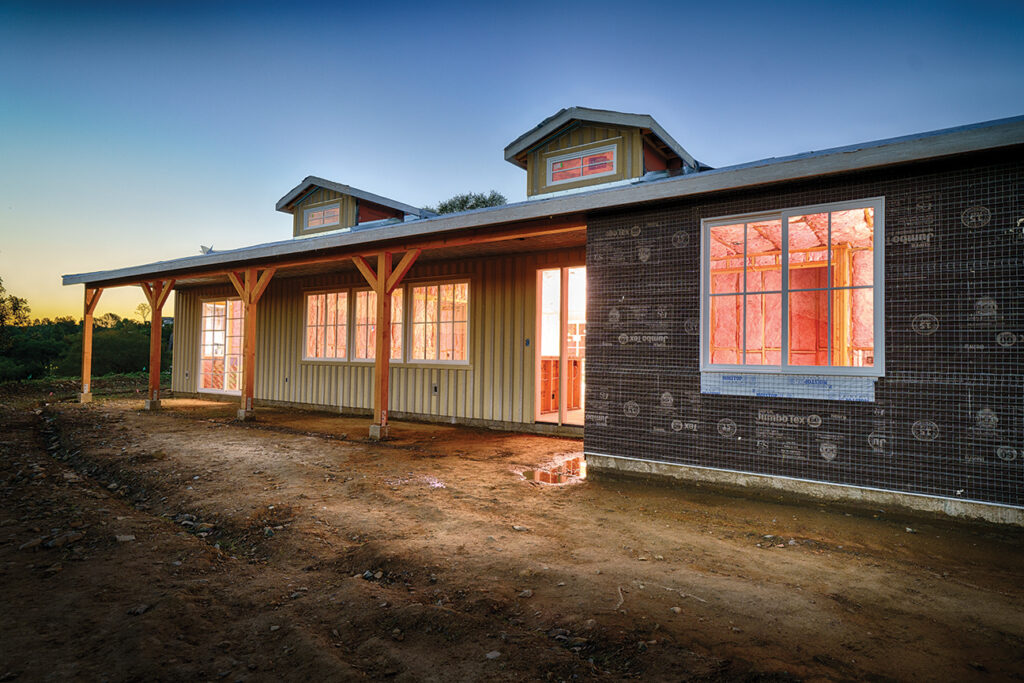 new construction home with pro pink insulation installed.