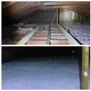 before and after pictures of attic insulation