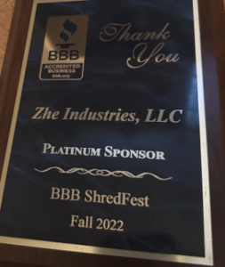 bbb accredited business zhe industries llc award