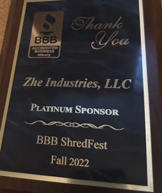 BBB Accredited Business Zhe Industries LLC Award