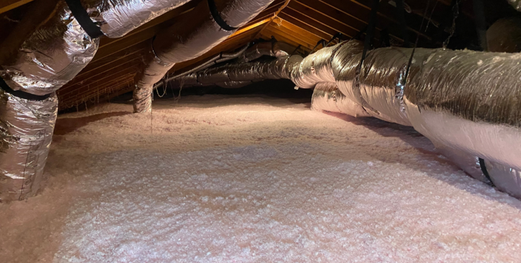 attic insulation replacement with blown in insulation