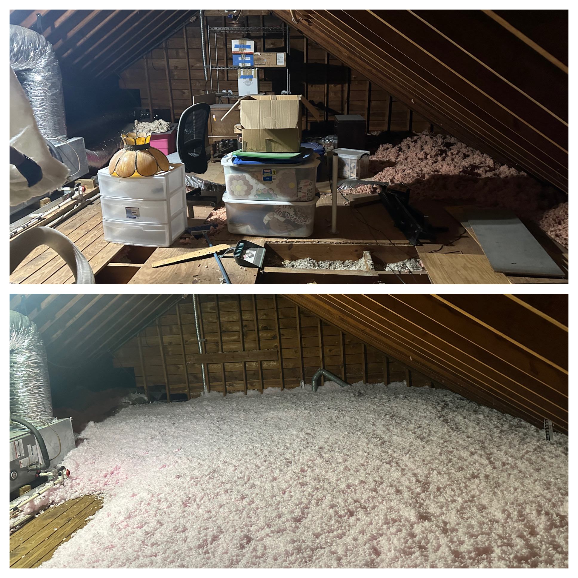 Attic Insulation installation