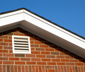 gable vent on brick home