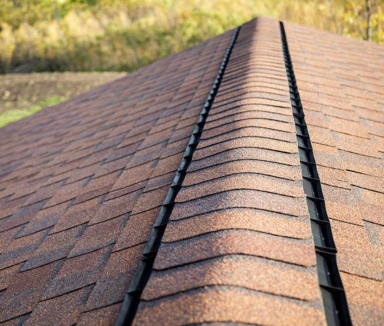 ridge ventilation showing roof ventilation