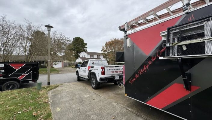 Zhe Industries Equipment in the driveway of a client