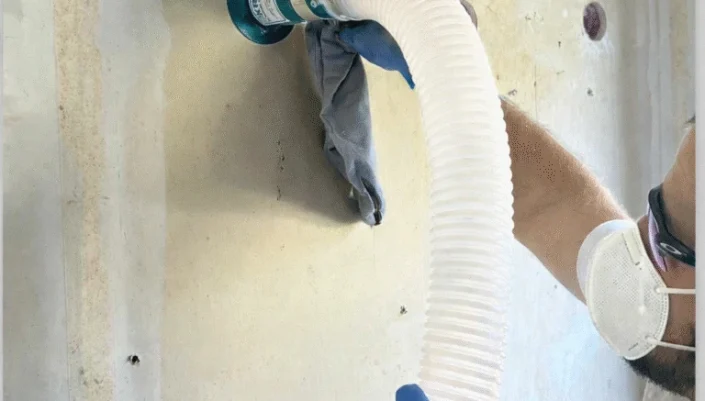 Blown-in wall insulation installed without removing drywall in Hampton roads